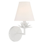 Janet Wall Sconce - White / White Linen