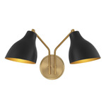 Kelly Wall Sconce - Natural Brass / Matte Black