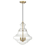 Lori Chandelier - Natural Brass / Clear