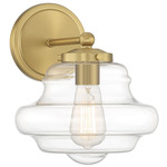 Lori Wall Sconce - Natural Brass / Clear