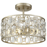 Sylvia Ceiling Light Fixture - Silver Gold / Crystal
