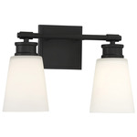 Taylor Bathroom Vanity Light - Matte Black / Milk