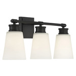 Taylor Bathroom Vanity Light - Matte Black / Milk