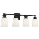 Taylor Bathroom Vanity Light - Matte Black / Milk