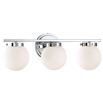 Tina 3 Light Bathroom Vanity Light - Chrome / Opal