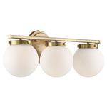 Tina 3 Light Bathroom Vanity Light - Natural Brass / Opal