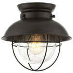 Val Ceiling Light Fixture - Oil Rubbed Bronze / Clear Seeded