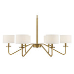Yvette Chandelier - Natural Brass / White