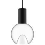 Acrylic Globe Pendant - Matte Black / Clear