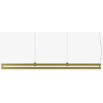 Duplo Linear Up and Downlight Pendant - Brass / Opal