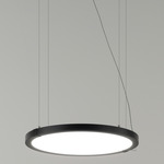 Luna Horizontal Pendant - Matte Black / Opal