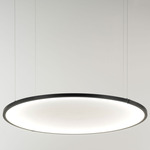 Luna Horizontal Pendant - Matte Black / Opal