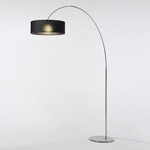 Steel Arc Floor Lamp - Stainless Steel / Black