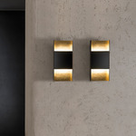 You Up and Down Wall Sconce - Gold Leaf / Matte Black