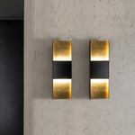 You Up and Down Wall Sconce - Gold Leaf / Matte Black