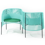 Caribe Vis a Vis Bench - Black / Turquoise/ Emerald Green