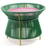 Caribe Basket Table - Curry Yellow / Emerald Green/Bubblegum Rose