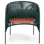 Caribe Chic Lounge Chair - Black / Moss Green Backrest / Copper Seat