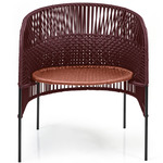 Caribe Chic Lounge Chair - Black / Black Red Backrest / Copper Seat