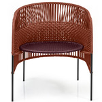 Caribe Chic Lounge Chair - Black / Copper Backrest / Black Red Seat