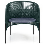 Caribe Chic Lounge Chair - Black / Moss Green Backrest/ Dark Blue Seat