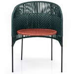 Caribe Chic Dining Chair - Black / Moss Green Backrest/ Copper Seat