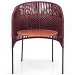 Caribe Chic Dining Chair - Black / Black Red Backrest/ Copper Seat