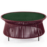 Caribe Chic Side Table - Black / Black Red / Moss Green