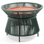 Caribe Chic Basket Table - Black / Moss Green / Copper