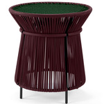 Caribe Chic Side Table - Black / Black Red / Moss Green