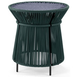 Caribe Chic Side Table - Black / Moss Green/ Dark Blue