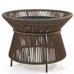 Caribe Chic Marble Basket Table - Terra Black Finish/Verde Marble Top