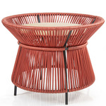Caribe Chic Marble Basket Table - Copper Black Finish / Cream Marble Top