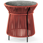 Caribe Chic Marble Side Table - Copper Black Finish / Black Marble Top