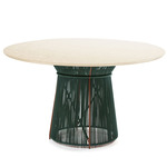 Caribe Chic Marble Dining Table - Moss Green Copper Finish/Cream Marble Top