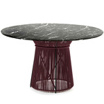 Caribe Chic Marble Dining Table - Black Red Black Finish/Black Marble Top