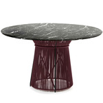 Caribe Chic Marble Dining Table - Black Red Black Finish / Black Marble Top