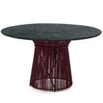 Caribe Chic Marble Dining Table - Black Red Black Finish / Verde Marble Top