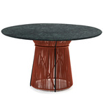 Caribe Chic Marble Dining Table - Copper Black Finish/Verde Marble Top