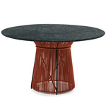 Caribe Chic Marble Dining Table - Copper Black Finish / Verde Marble Top