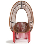 Cartagenas Reina Chair - Black / Coral / Caramel Brown