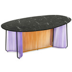Cartagenas Marble Dining Table - Lilac / Honey Yellow / Black Marble