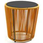 Cartagenas Metal Side Table - Honey Yellow / Black