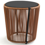 Cartagenas Metal Side Table - Caramel Brown / Black