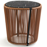 Cartagenas Marble Side Table - Caramel Brown / Black Marble