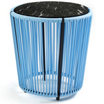 Cartagenas Marble Side Table - Pastel Blue / Black Marble