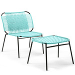 Cielo Foot Stool - Black / Light Green