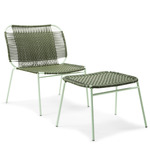 Cielo Foot Stool - Pastel Green / Olive Green