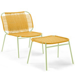 Cielo Foot Stool - Pastel Green / Honey Yellow