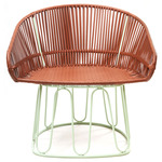 Circo Leather Lounge Chair - Pastel Green/ Cognac Brown